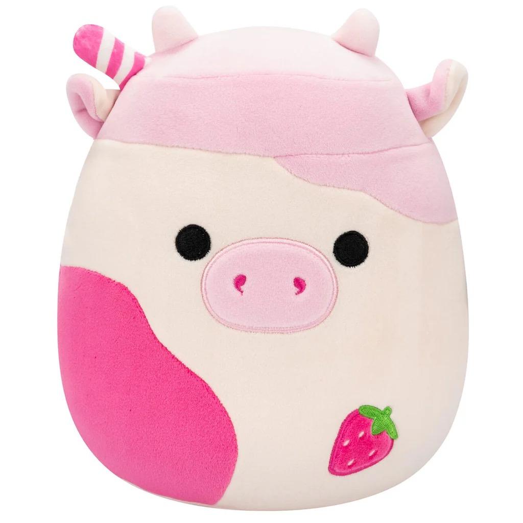 Squishmallows 8-Inch Ronnie the Cow Plush – Puffer Jacket, Pink Cow, Strawberry Milk Scented, Ideal Gift
