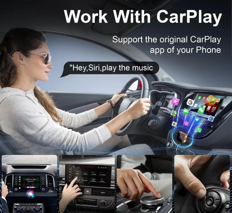 Wireless Carplay 2026 Mini Orange Blue Silver Cube Pro 3.0 Wireless CarPlay ,iPhone/ Android Auto Adapter – Plug & Play, Fast Auto-Reconnect