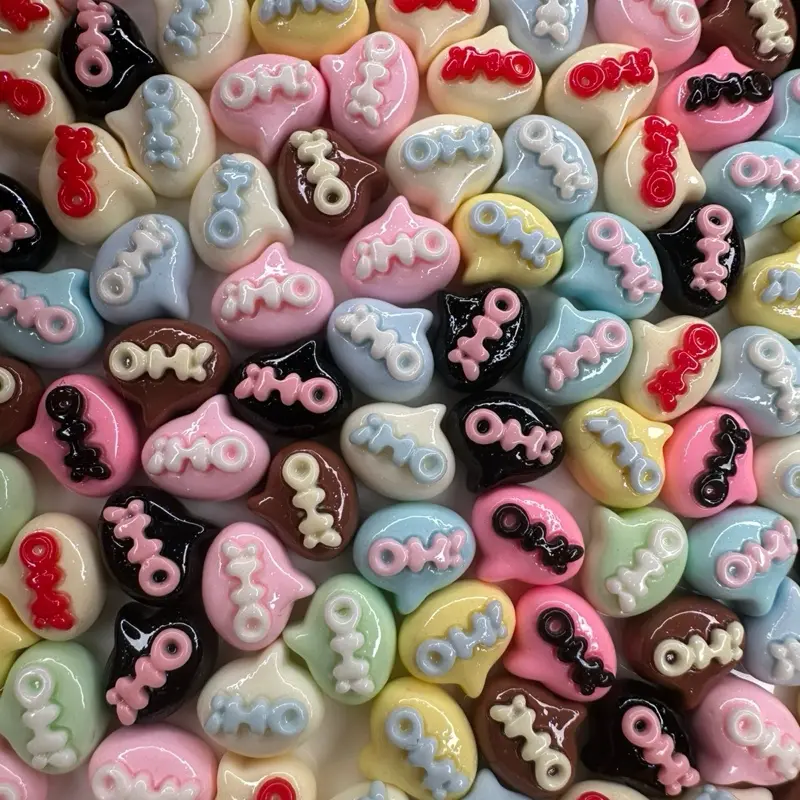 XN miss creativity mini resin charms 50 pcs Colorful ‘oh’ speech bubble charm for diy craft making