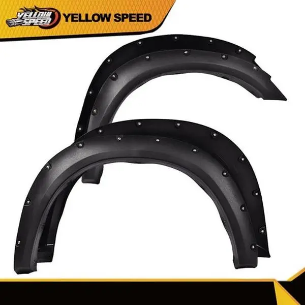 ALLGOOD 4PCS Pocket Rivet Style Wheel Fender Flare Protectors - Fit for 2010-2018 Dodge Ram 2500/3500, Front Polypropylene Truck Exterior Accessories, Reduces Spray and Scratches, Includes Hardware, Assembly Required