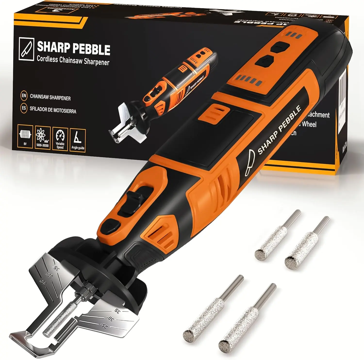 Sharp Pebble™ Cordless Electric Chainsaw Sharpener — Sharpen Anywhere