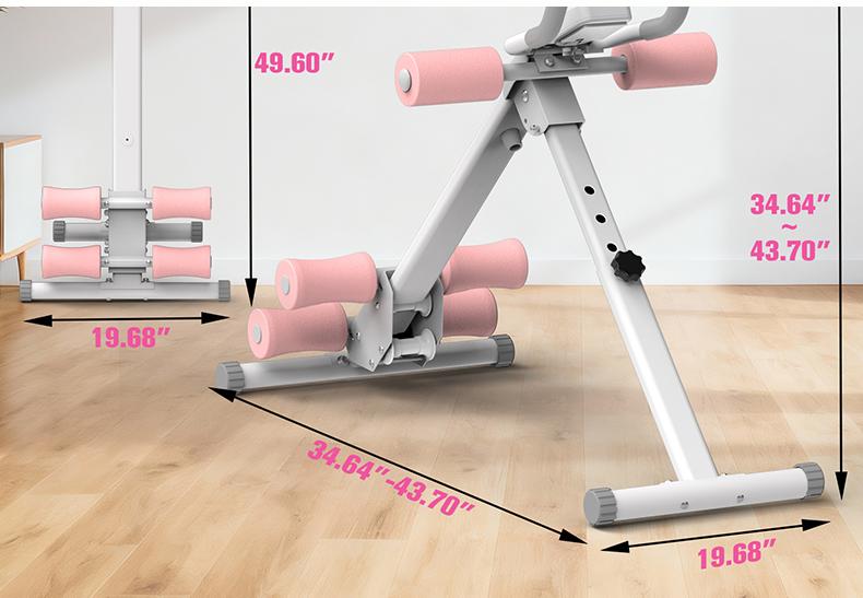 RELIFE SPORTS Foldable Adjustable Ab Trainer with LCD Monitor for Women - 440LBS Capacity, 5-Level Height & 2-Level Incline, Home Gym Equipment, Ideal Gift for Fitness Beginners