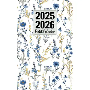 2025-2026 Pocket Calendar: Small 2 Year Monthly Planner for Purse, 24 Months from January 2025 to December 2026, Flower Cover. Paperback – April 27, 2024