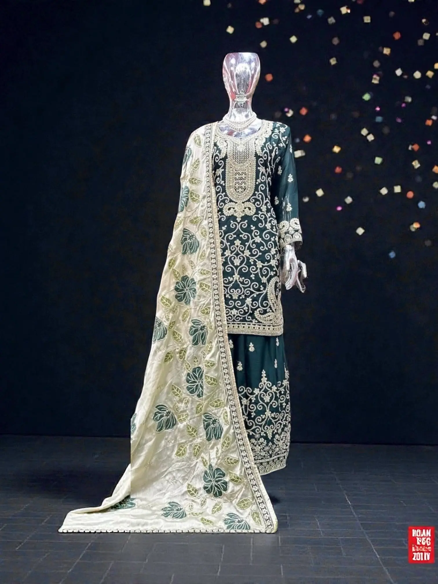 Russian Plazo Dress, Cultural Wear for Women