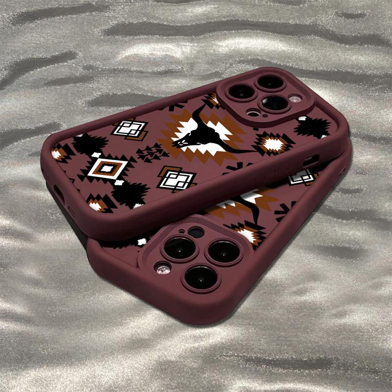 Western style long horn design Phone case for iPhone Samsung Galaxy cases 16Pro Max 16 14 13 12 11 XR XS Plus E S25 S24 S22 S23  Advanced fashion gift Full Body Protection Shockproof TPU Soft Silicone Cover