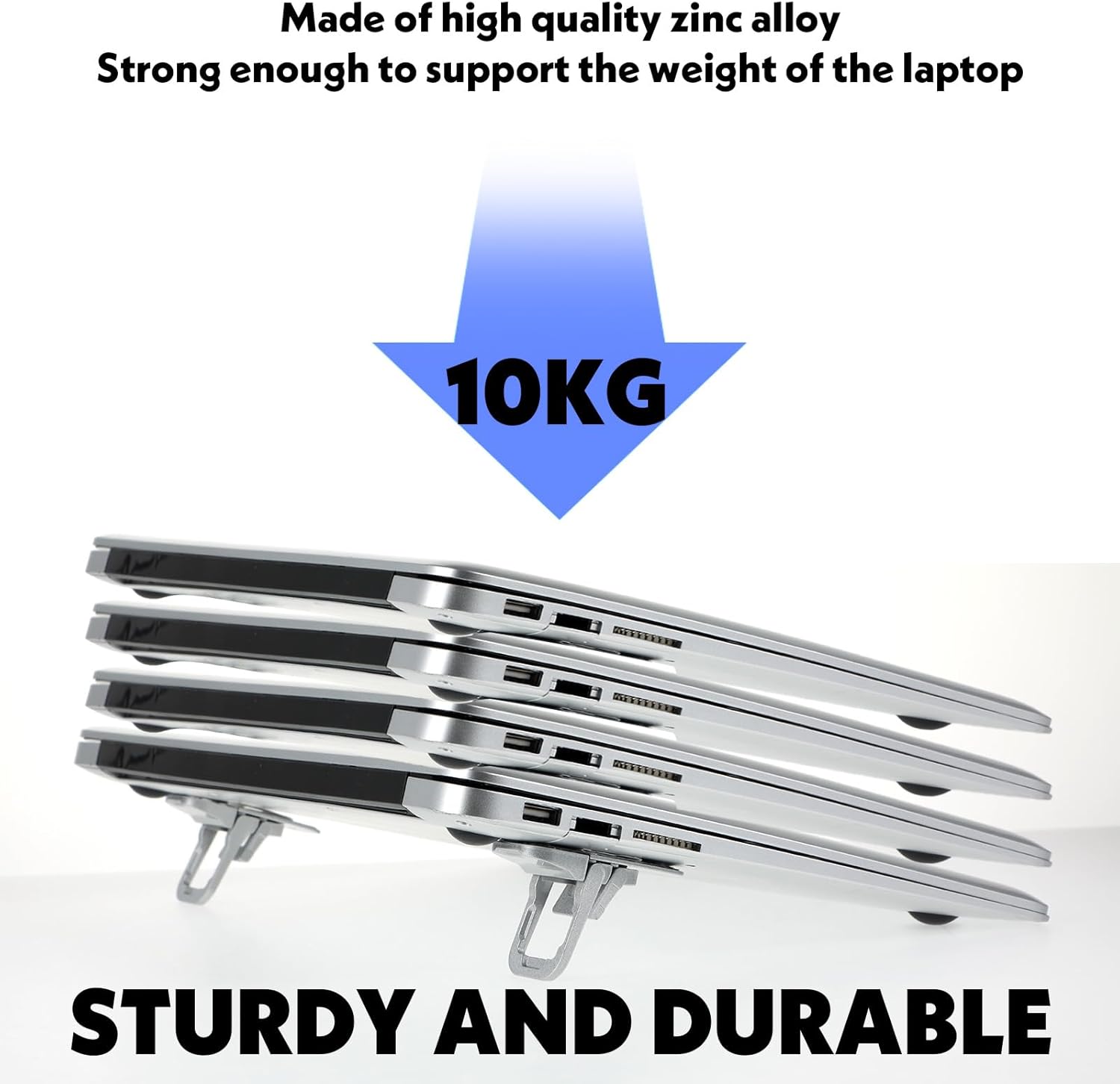 MUNBYN  Portable Keyboard Riser with Dual Tilt Angle,2pcs  Mini Laptop Feet for Desk, Invisible Lifter & Self-Adhesive Laptop Stand Bracket, Ideal for Office Use