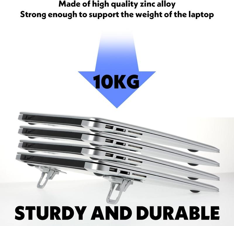 MUNBYN  Portable Keyboard Riser with Dual Tilt Angle,2pcs  Mini Laptop Feet for Desk, Invisible Lifter & Self-Adhesive Laptop Stand Bracket, Ideal for Office Use