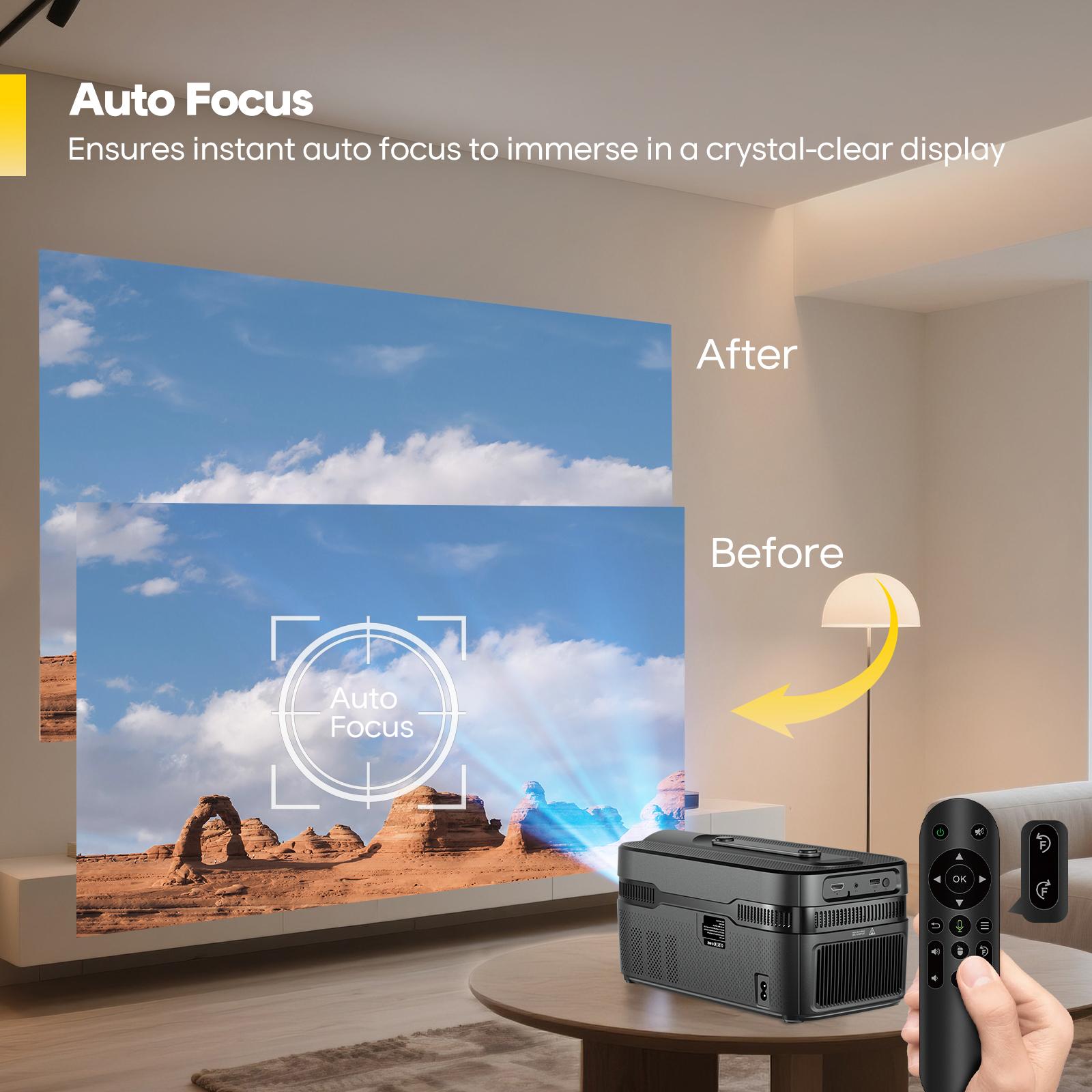 Magcubic HY450C 900ANSI Projector Auto Focus 8K Decode 0.6:1 Ultra Short Throw Full HD Native 1080P Auto Offset WiFi6 BT5.4 Built-in Daul 5W HiFi Speaker Auto Keystone Correction Home Theater