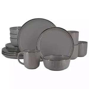 Dark Gray Leo Stoneware 16-pc. Dinnerware Set