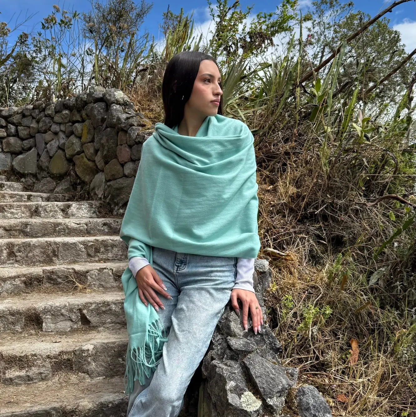 Cashmere Shawl - Mint