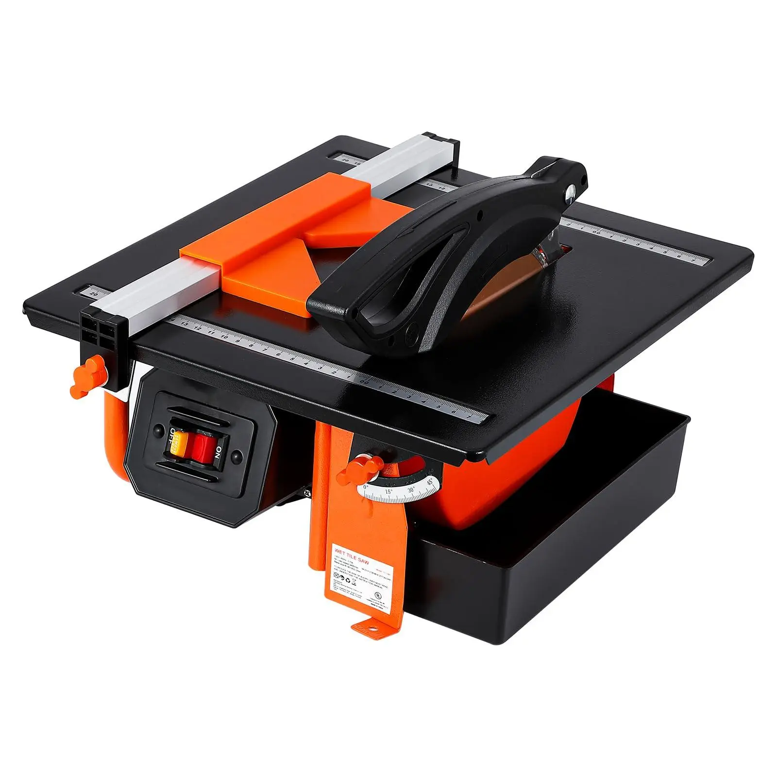 GARVEE 7 inch Wet Tile Saw, 3450 RPM, Bevel cuts tile from 0 to 45 Degrees, PeakPursuit Tile Cutter Wet Saw with Water Reservoir for Cutting Tiles and Stones, for DIY Enthusiasts