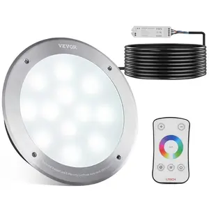 VEVOR 12V LED Pool Light,  , 10 Inch 40W, RGBW Color Changing Inground Swimming Pool Spa Light Underwater, with 50 FT Cord Remote Control, Fit for 10 in Large Wet Niches, IP68 & Tested to UL Standards