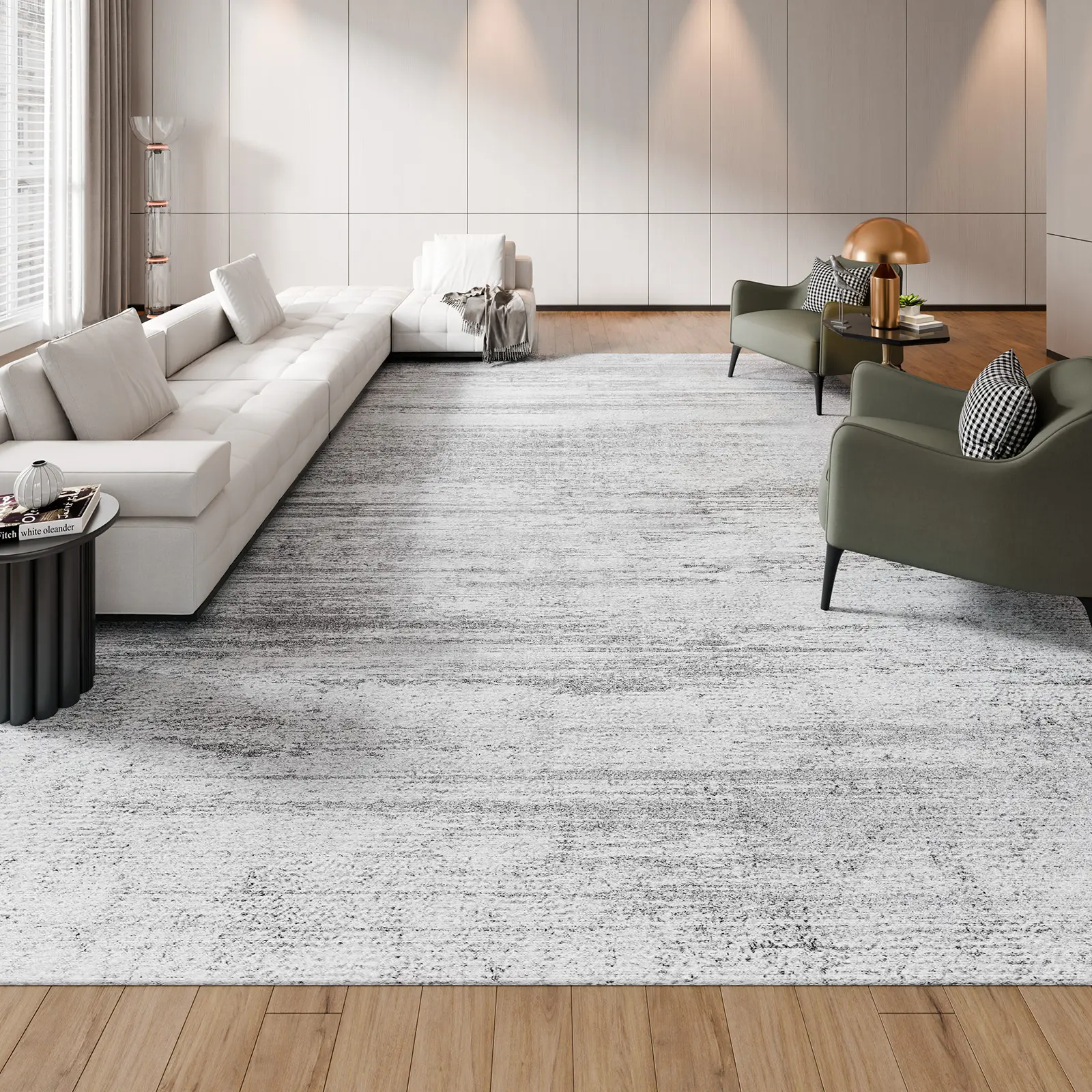【SummerFinds】VEVOR Area Rug, 10 x 14 ft Large Washable Rug, Non-Slip and Tear-Resistant Soft Carpet, Pet Friendly Modern Area Rugs, Indoor Mat for Bedroom, Office, Living Room, Entryway, Gray