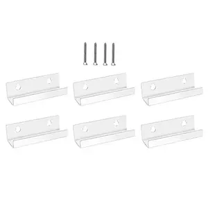 Vinyl Record Shelf Wall Mount 6 Pack, 4 INCH Clear Acrylic Album Record Holder Display Floating for Bathroom, Bedroom for Christmas New Year Home Use
