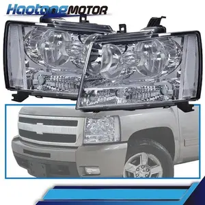 CROSSDESIGN Fit For 2007-2014 Chevy Avalanche/Suburban/Tahoe Headlights HeadLamps LH&RH Side