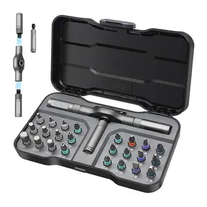 24-in-1 Screwdriver Set, Switchable Magnetic Screwdriver & Ratchet Tool, Compact, Portable Home Repair Toolbox