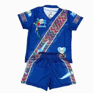 Guatemala Soccer Set Royal Blue Color Unisex Jersey and Shorts Youth Football Kit for Sports