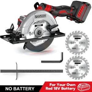 Brushless Electric MiniCircular Saw Kit,  for Milwaukee M18 Battery, Cordless Laser-Aided Circular Saw with 6-Inch Blades. Versatile for 0-90° Bevel Cuts, Includes Grinder, Rip Guide, 5900 RPM Max, Tool Only