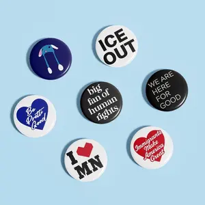 7 Ops Progressive Protest Pin Button, Ant!!!!! ICE Pro Immigration Pin Button, Human Rights Political Button Set
