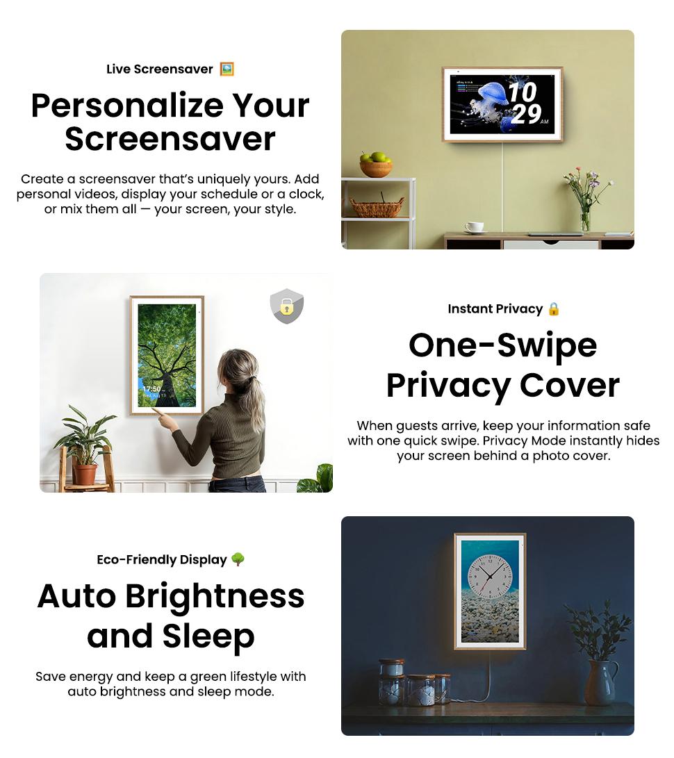 【Dual-Mode】Apolosign Digital Family Calendar, 21.5" 15.6" Wall Planner Calendar, No Subscription Fee, for Kids Chore Chart, Daily Routines, Tasks, Schedules Organizer, Auto Sync Calendar, Supports Customize Widget Dashboard, Google Home, Voice Control