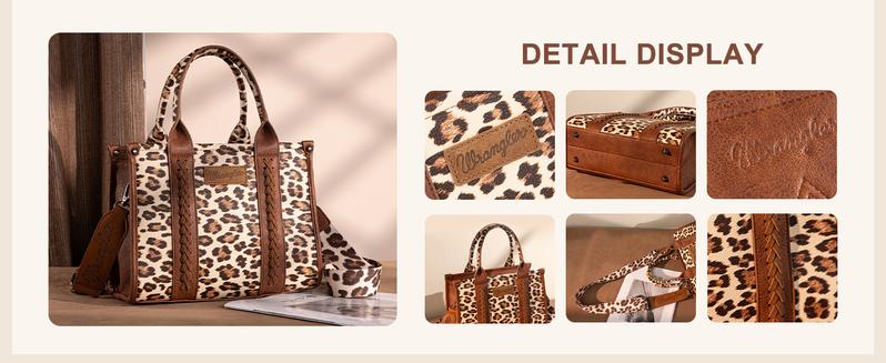 Wrangler Concealed Carry Tote/Crossbody Bag for Women Western Purse Boho Top Handle Satchel Handbag with Signature Strap TikTokShopJumpstartSale