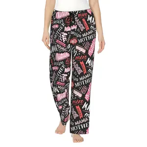 Mama Mother Pajama Pants for Women, Cute Multi Language Mom Print Lounge Pants, Soft Wide Leg Sleep Bottoms, Casual Comfy All Season Pj Pants, Mothers Day Gift for Mom