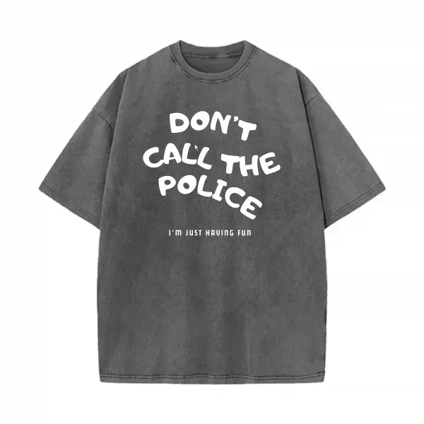 Washed Cotton Tee-Gray