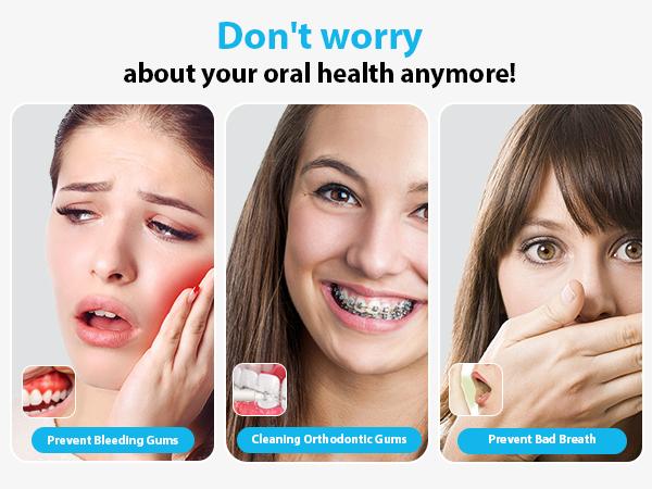 COSLUS CX20 2-Pack Cordless Water Flosser, 10 Nozzles,IPX7 Waterproof Oral Irrigator for Home and Travel | Perfect for Braces, Orthodontics & Dental Care/Fights Plaque&Tartar,Hygiene Health Cleaning Convenient oral teeth cleaner Toothcare