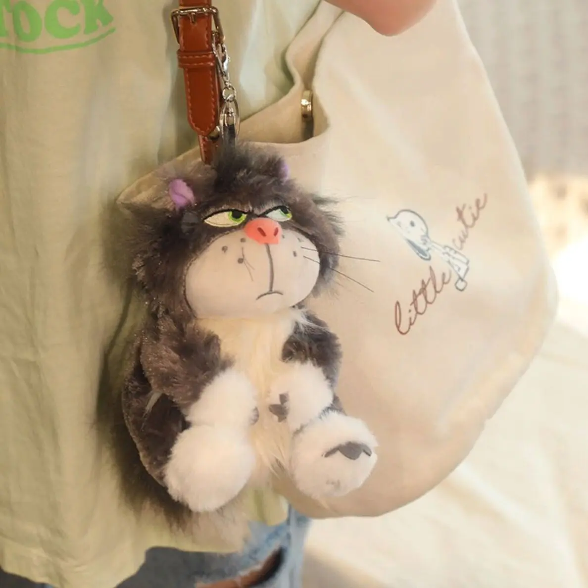 Plush Keychain,Lucifer Cat,Cartoon Doll,Cute Bag Charm,Mini Pendant,Soft Stuffed Toy,Car Key Holder,Backpack Ornament,Gift For Fans