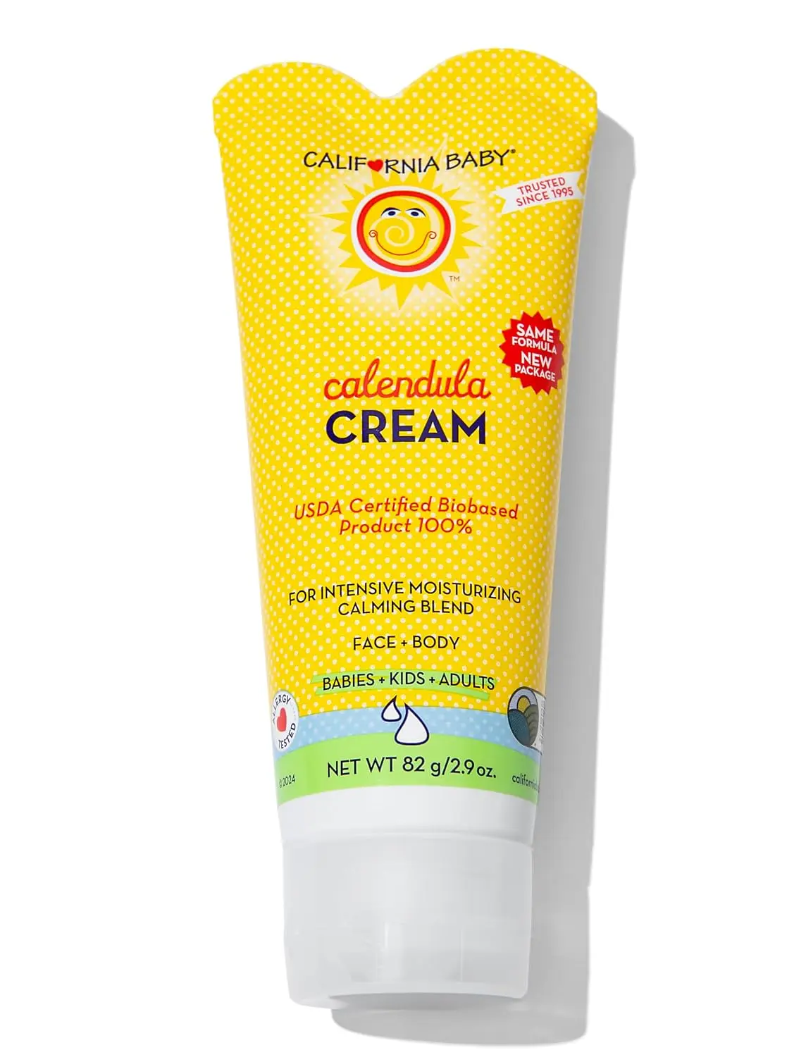California Baby Calendula Cream | 100% Plant-Based Moisturizer | Lavender Baby Lotion | Face Moisturizer For Dry Skin | Hypoallergenic | 2.9 oz / 82g