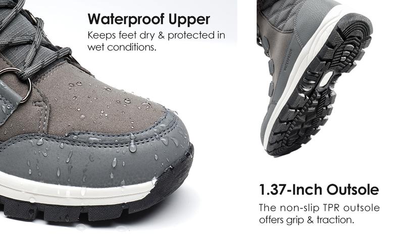 DREAM PAIRS Waterproof Snow Boots for Women, Faux Fur Cozy Warm Insulated Winter Boots Lace Up Mid-Calf Outdoor Shoes for Walking Hiking