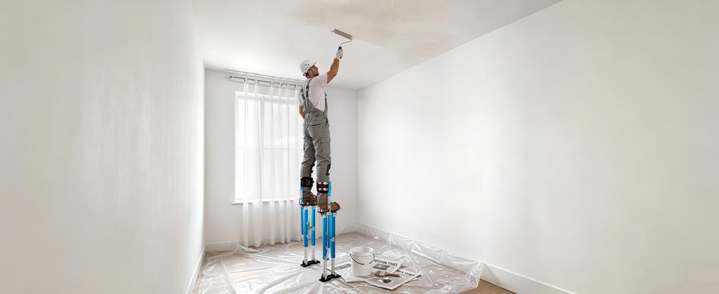 【SummerFinds】VEVOR Drywall Stilts for Painters & Cleaning, Aluminum Sturdy Structure, 24.2-40.3 in Adjustable Height, 228 lbs Load Capacity, Non-Slip Rubber Feet, Dual Spring Shock Absorption, Comfortable Leg Straps, 3-Level Heel Brackets, Blue 【SummerFinds】VEVOR Drywall Stilts for Painters & Cleaning, Aluminum Sturdy Structure, 24.2-40.3 in Adjustable Height, 228 lbs Load Capacity, Non-Slip Rubber Feet, Dual Spring Shock Absorption, Comfortable Leg Straps, 3-Level Heel Brackets, Blue