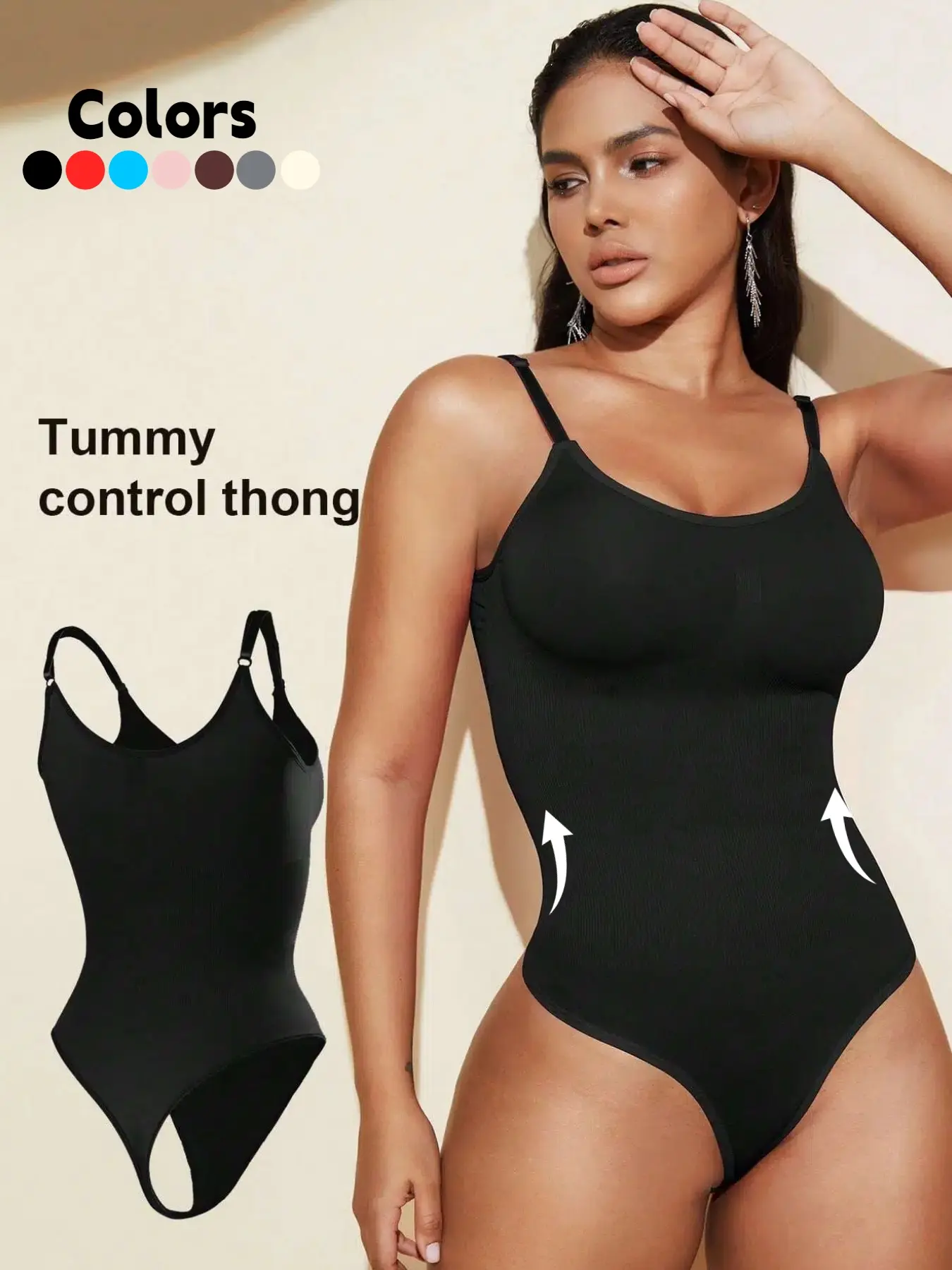 Women's Adjustable Strap Shapewear Bodysuit, Tummy Control Butt Lifting Shaper, Women's Shapewear for Daily Wear, Compression Fit, Body Hugging, Bodycon Bodysuit