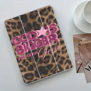 Fashion Leopard-print Tablet Case with Pencil Holder, Auto Wake/Sleep Tablet Protective Cover, Suitable for Ipad mini pro air Tablet Accessories Compatible with iPad, Tablet Casing