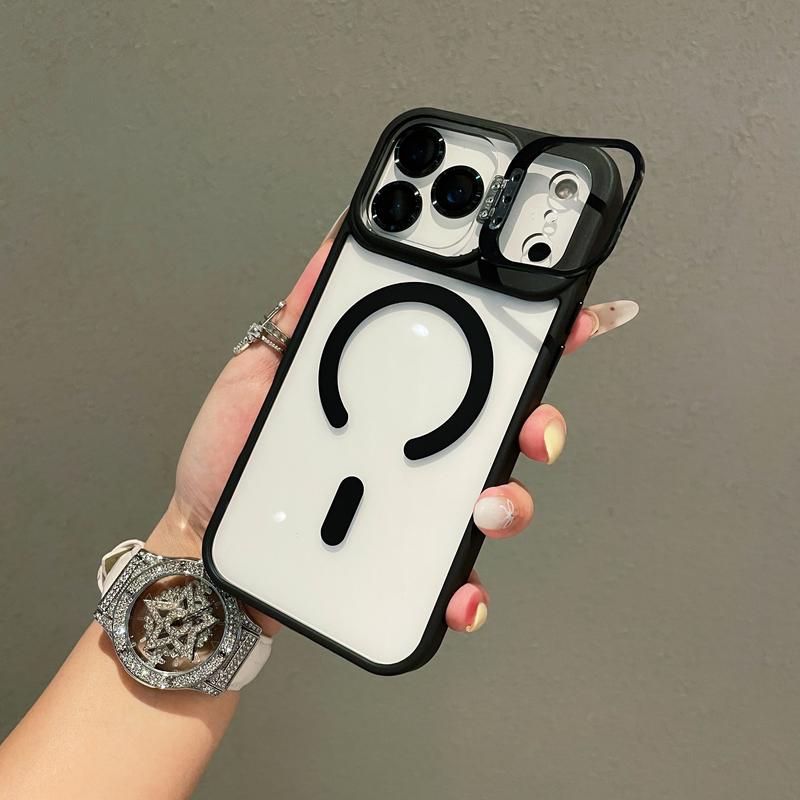 PICRYU Magnetic Case for Apple iPhone 17 16 15 14 13 12 Max Plus Pro with MagSafe Camera Ring Holder,Military-Grade Protection,Anti-Fall,Non-Yellowing, Wireless Casing Protector Mobile Phone Cover,Black