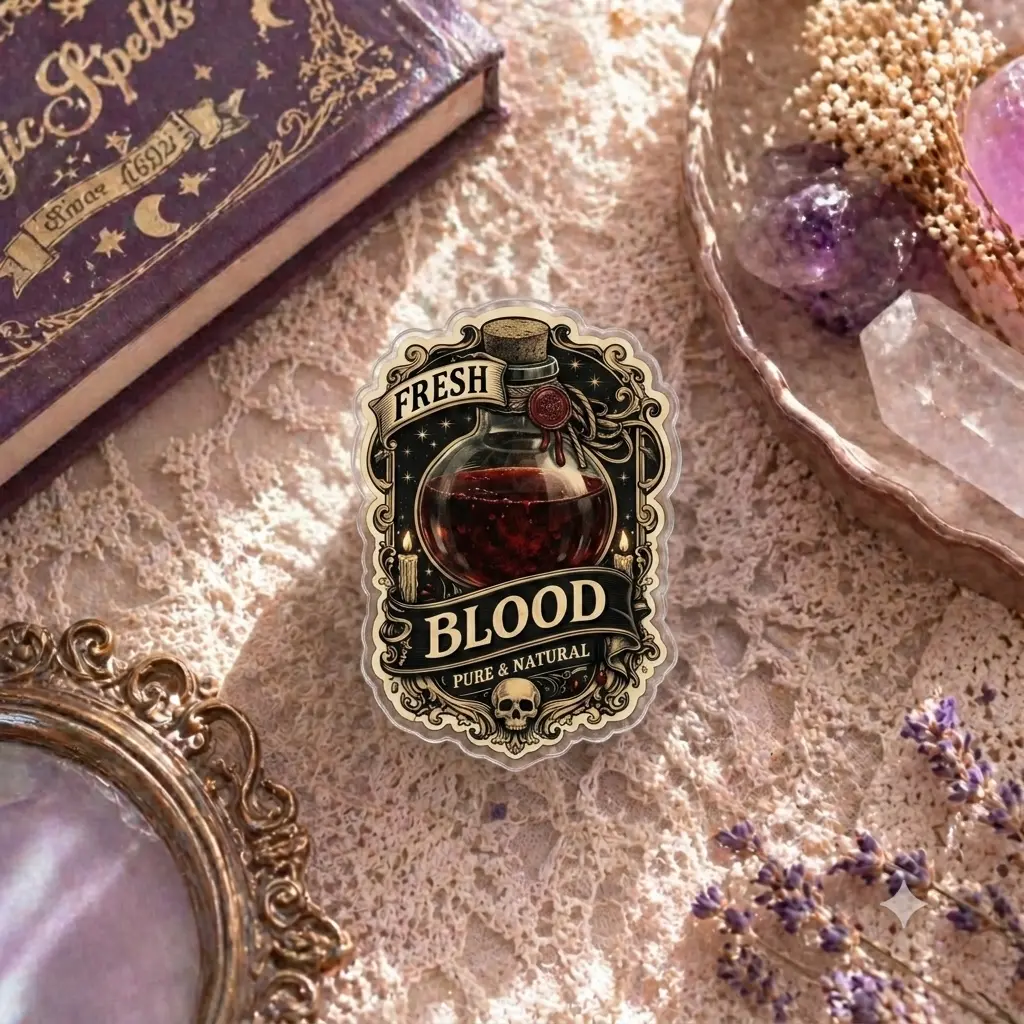 Gothic Vampire Theme Phone Grip Stand Blood Potion PopSocket for iPhone and Android Unique Spooky Accessory Gift