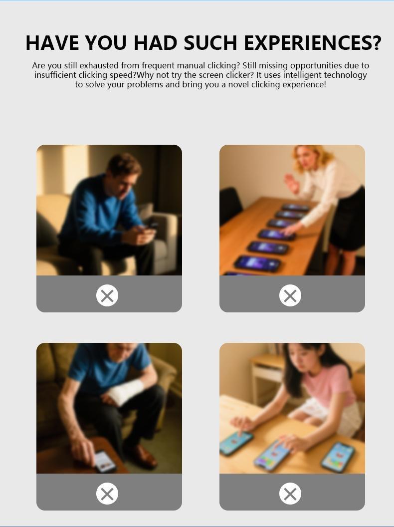 2025 Upgraded Smart Automatic Screen Clicker Device, Rechargeable Simulate Finger Continuous Clicker, Adjustable Speed Physical Clicker for Games, Live Likes, Reward Tasks