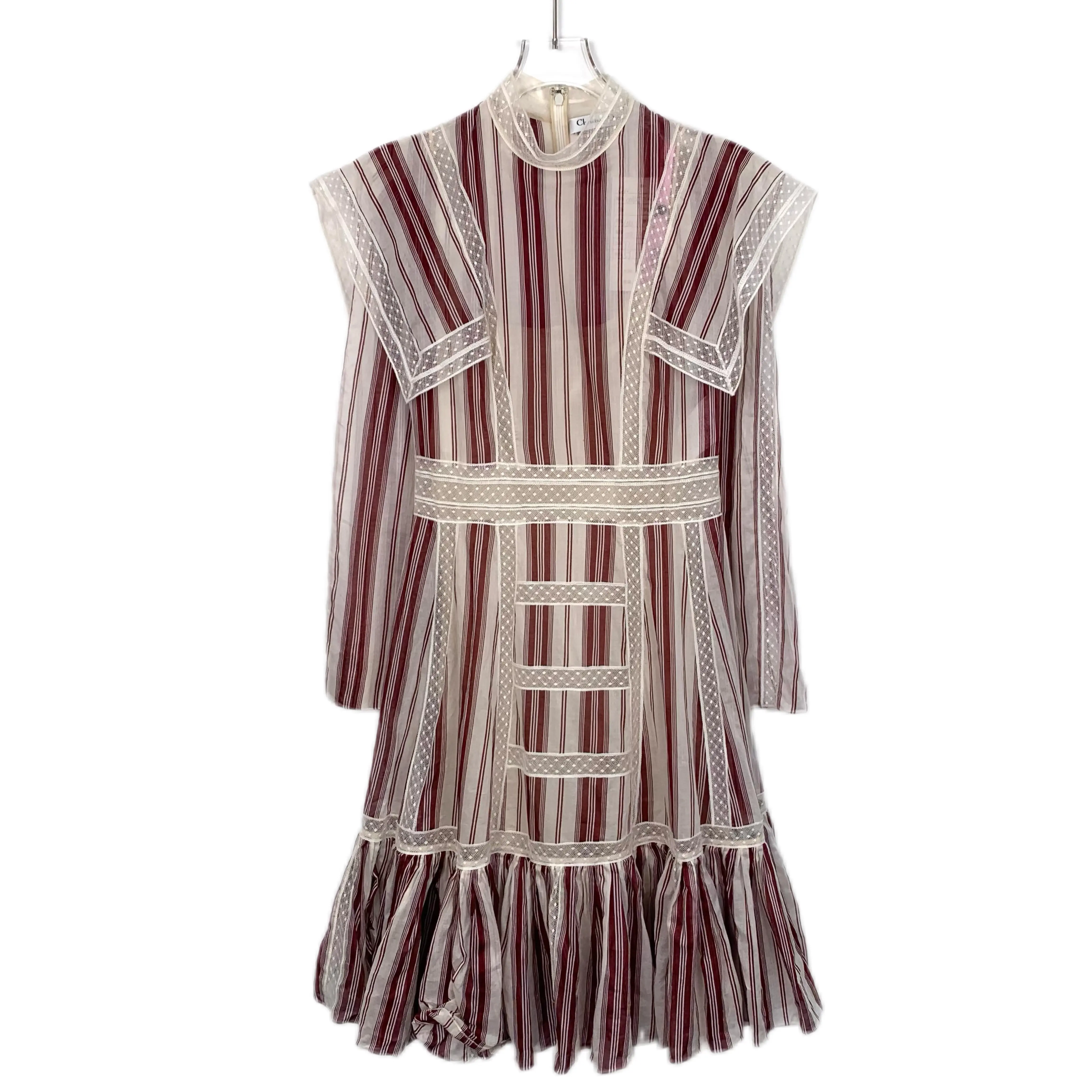 RDLT-Christian Dior Colorblock Stripe Lace Cotton Dress-SIZE XS