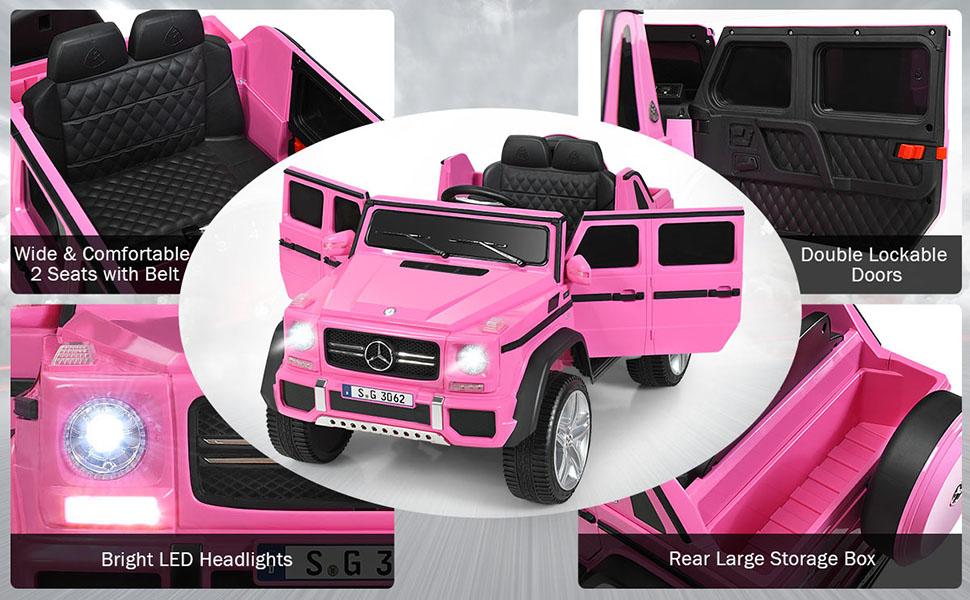 Costway Licensed Mercedes Benz Ride on Truck Car w/ Remote Control, 12V Battery Powered Electric Vehicle for Kids Boy Girl, LED Lights, Music, Suspension System Costway Licensed Mercedes Benz Ride on Truck Car w/ Remote Control, 12V Battery Powered Electric Vehicle for Kids Boy Girl, LED Lights, Music, Suspension System