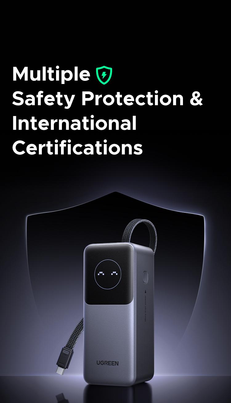 UGREEN Nexode Power Bank 20000mAh 130W Portable Charger Built-in USB C Cable, Pack with TFT Smart Display for MacBook/iPad/iPhone 17 16/Samsung S24 and More ,September Restock,TikTokShopSpringGlowUp,Greenish