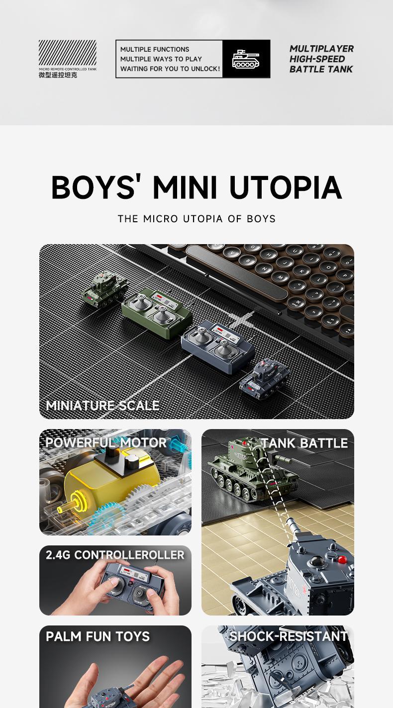 【Live Exclusive】BRRRRT 1/64 RC Tank + RC Forklift Combo Set, Remote Control Military Battle Tank with Infrared System & 7 Channel Mini Forklift Truck, 2.4Ghz Vehicles Toys for Kids and Adults