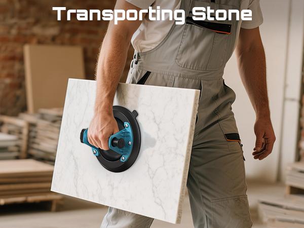 SEESII Suction Cups for Glass Lifting: 8" Tile Suction Cup Lifter with Handle and Pump, 200KG Load Capacity Heavy Duty Vacuum Lifter for Lifting Large Tile, Granite, Metal, Windows (2-Pack)