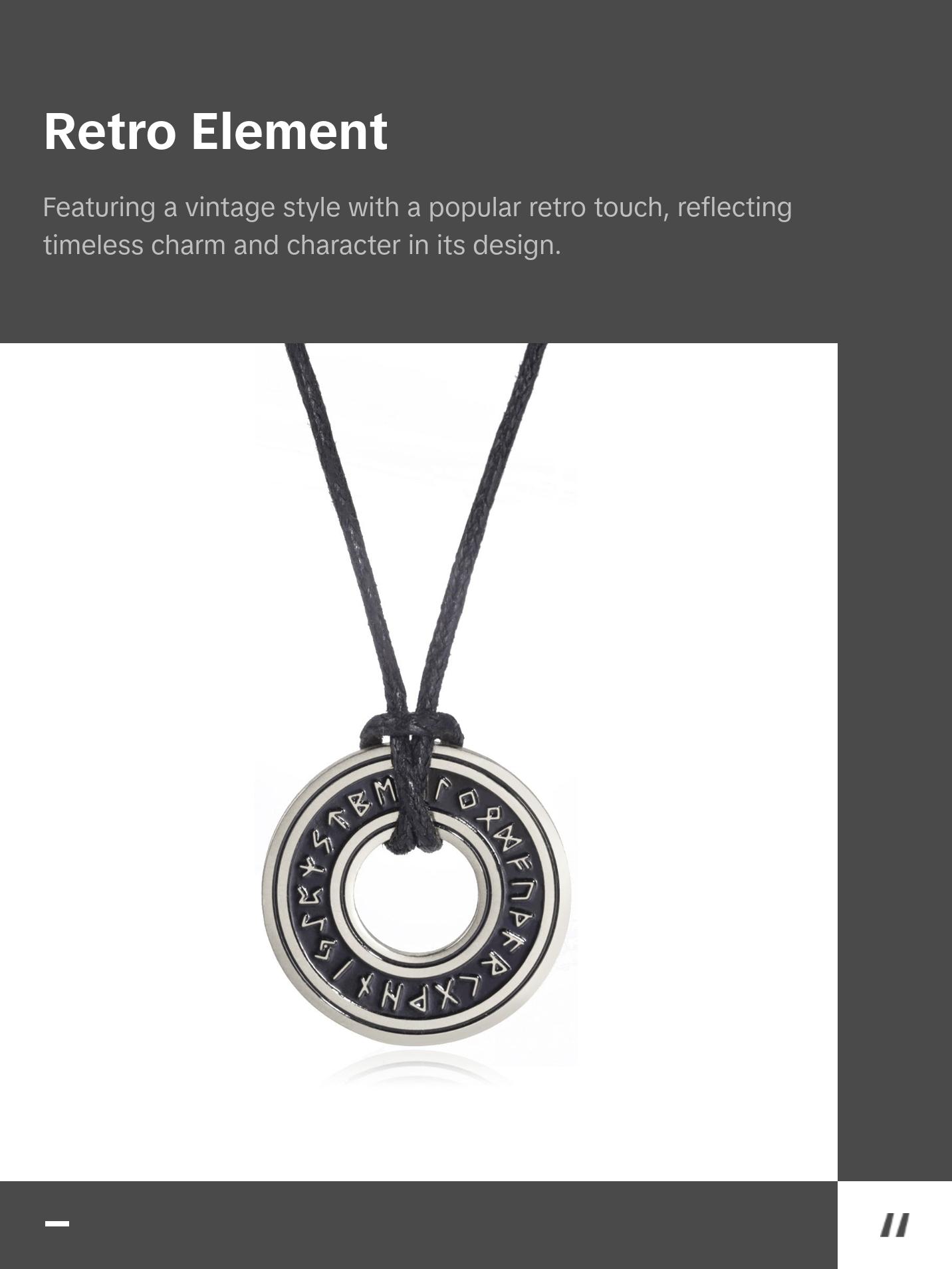 Asgard Crafted Circular Horn Rune Pendant Chain