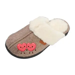 Roxoni Women’s Customized Cozy Slippers, Faux Fur Lined Indoor Outdoor House Shoes, Memory Foam Winter Clog Footwear, Personalized Custom Gift Slipper for Valentines Day