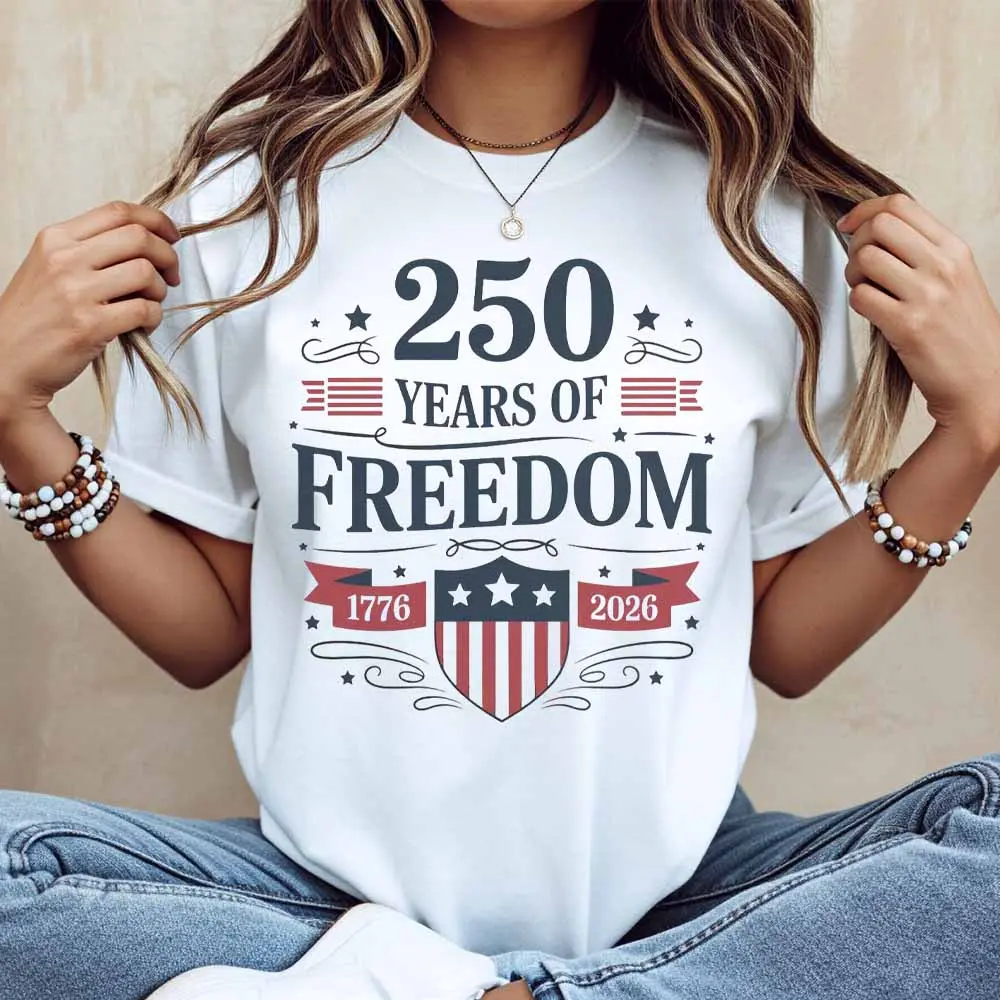Cotton casual round neck short sleeve T-shirt with shiny four-leaf clover design for summer, machine washable, not dry clean, made in USA Aesthetic Streetwear
