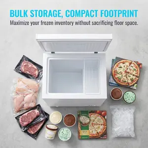 5.0 Cu.Ft Chest Freezer with Removable Basket, Deep Freezer with 6 Adjustable Temperature & Removable Baskets, Top Open Door Compact Freezer for Home, Apartments, White mini fridges