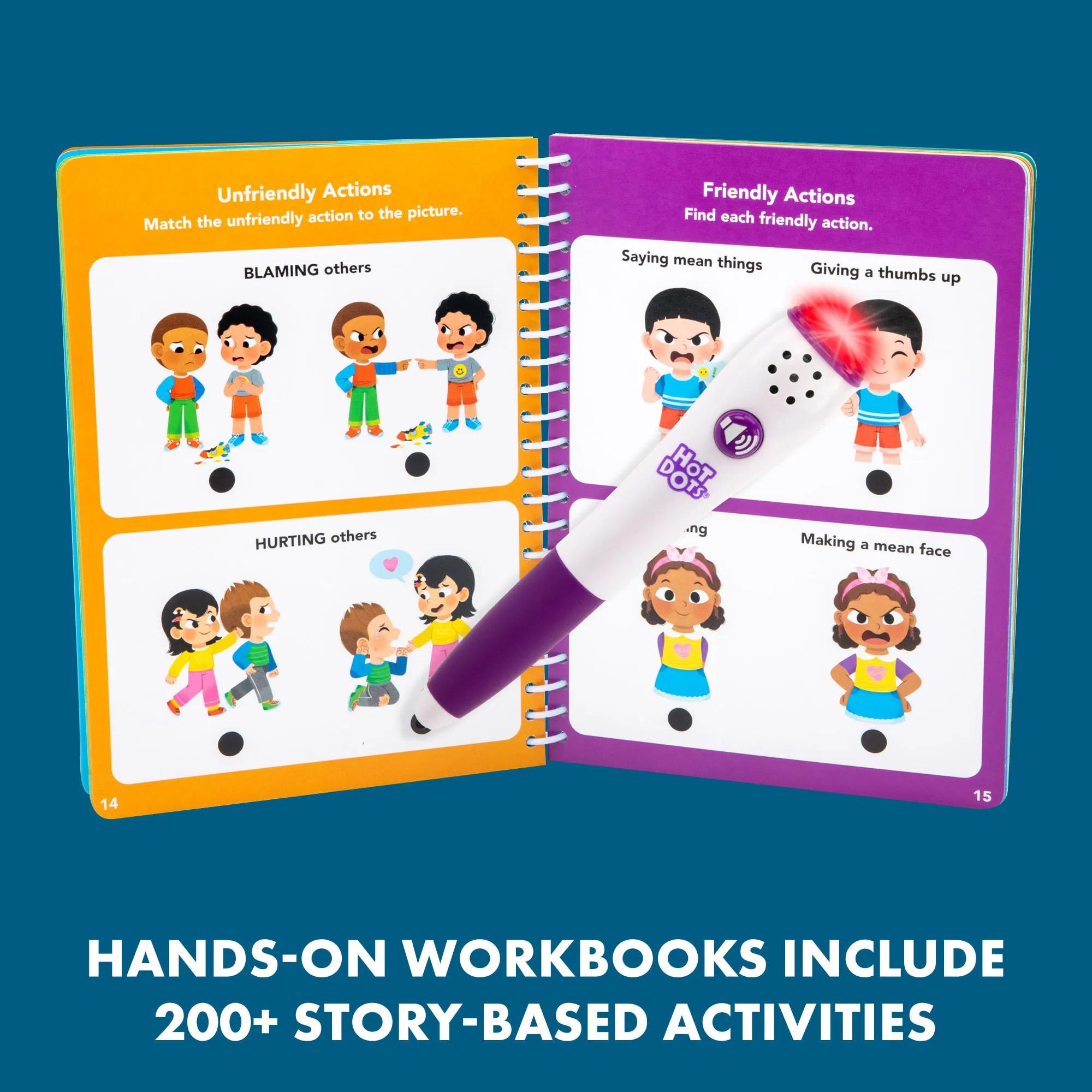 Educational Insights Hot Dots Feelings & Friendships Social Emotional Learning Workbooks,Gift for Kids Ages 3+