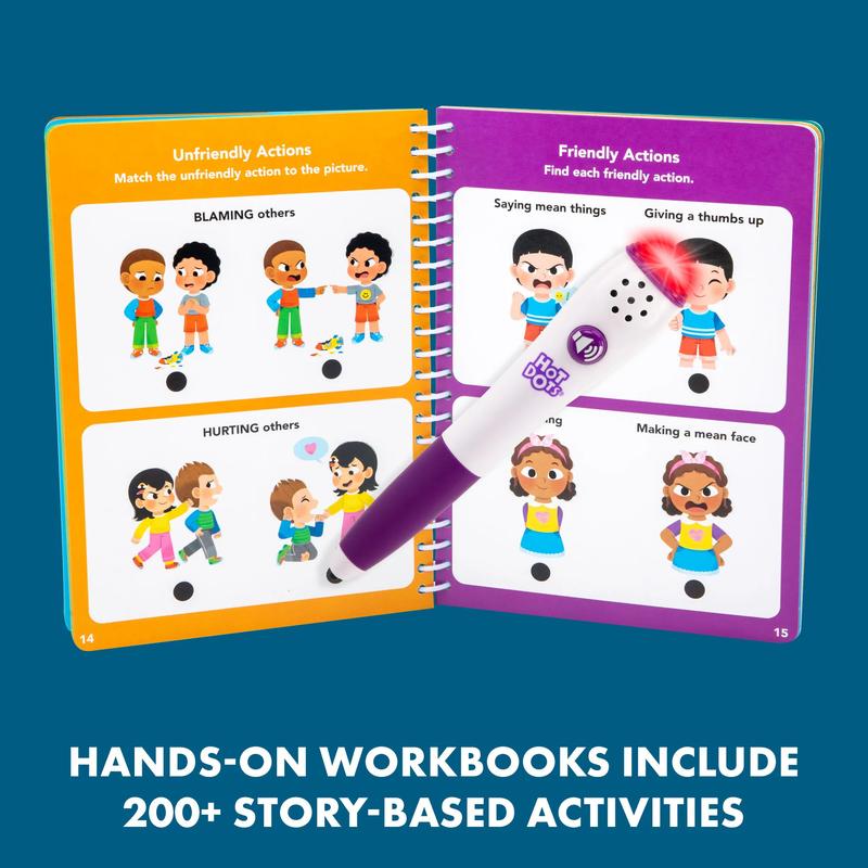 Educational Insights Hot Dots Feelings & Friendships Social Emotional Learning Workbooks,Gift for Kids Ages 3+