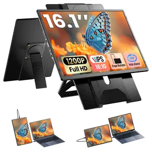 【WeeklyDeals】Laptop Screen Extender 16.1 Inch(It's Not a Computer), 1200P HFD, Adjustable Laptop Extended Screen with 360° Rotation Stand, Plug and Play for 13.3-17.5 Inch Laptops, Desktops, Tablets and Smartphones