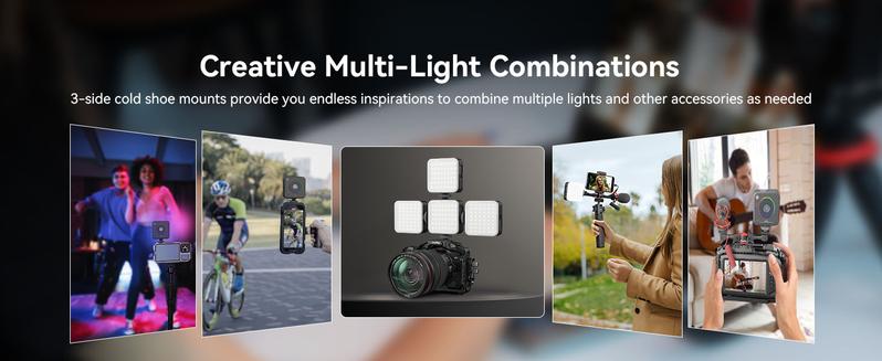 SmallRig P108 RGB Video Light,Portable LED Camera Lights 360° Full Vibrant Color Photography Lighting w 3 Cold Shoe, 2500mAh Rechargeable On-Camera Video Light Panel 2700K - 6500K for Youtube, Vlogging Christmas gifts 4055